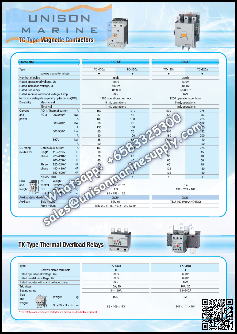 TERASAKI Marine Magnetic Contactors，TR-40