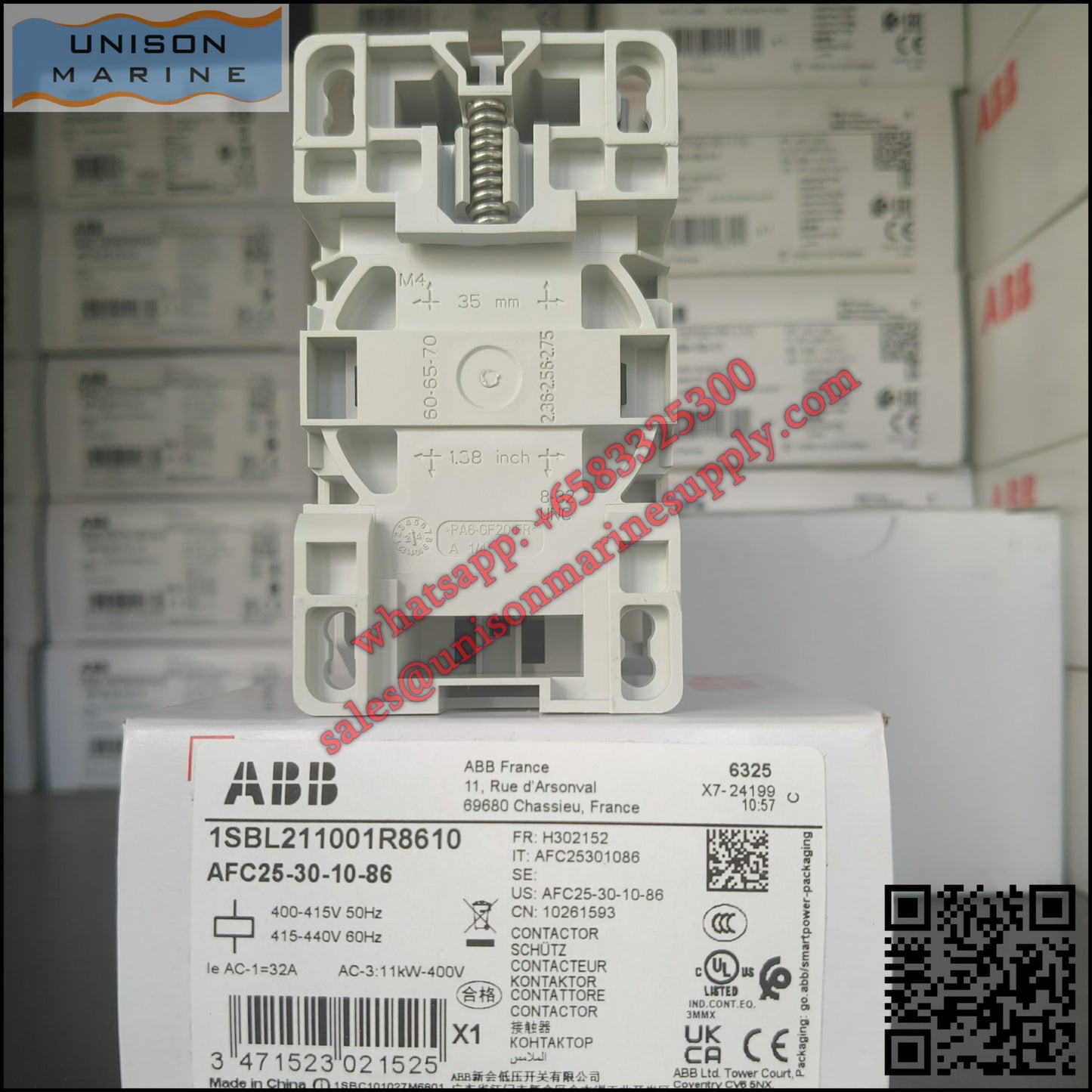 ABB Magnetic Contactors AF Series : AFC25-30-10-86*400-415V50Hz/415-440V60Hz,1SBL211001R8610