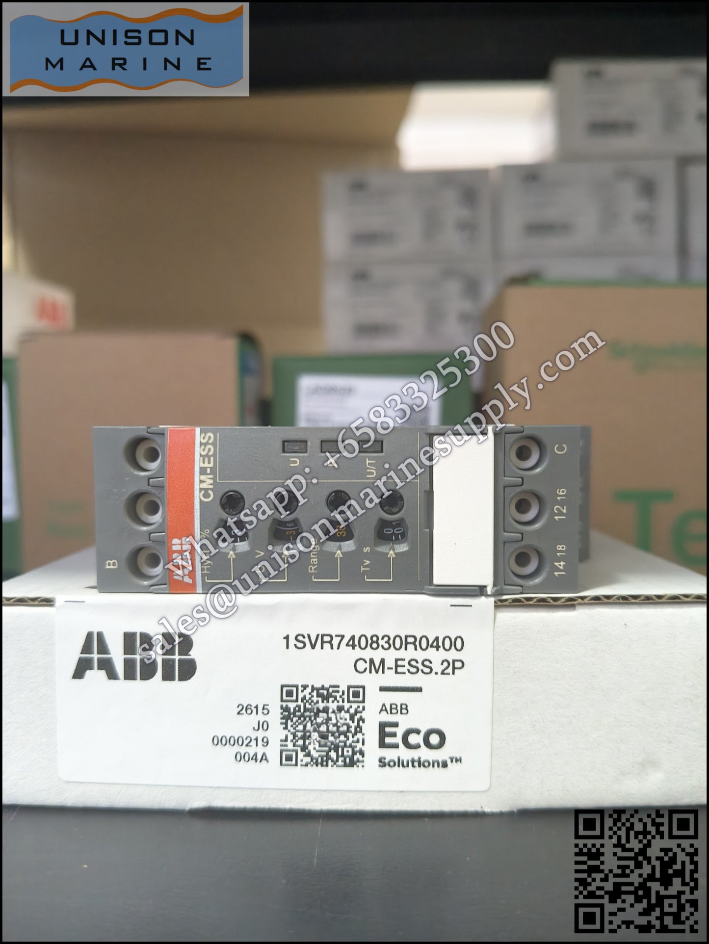 ABB single-functional voltage monitoring relay CM-ESS.2P, 2c/o, 3-600V, 220-240VAC