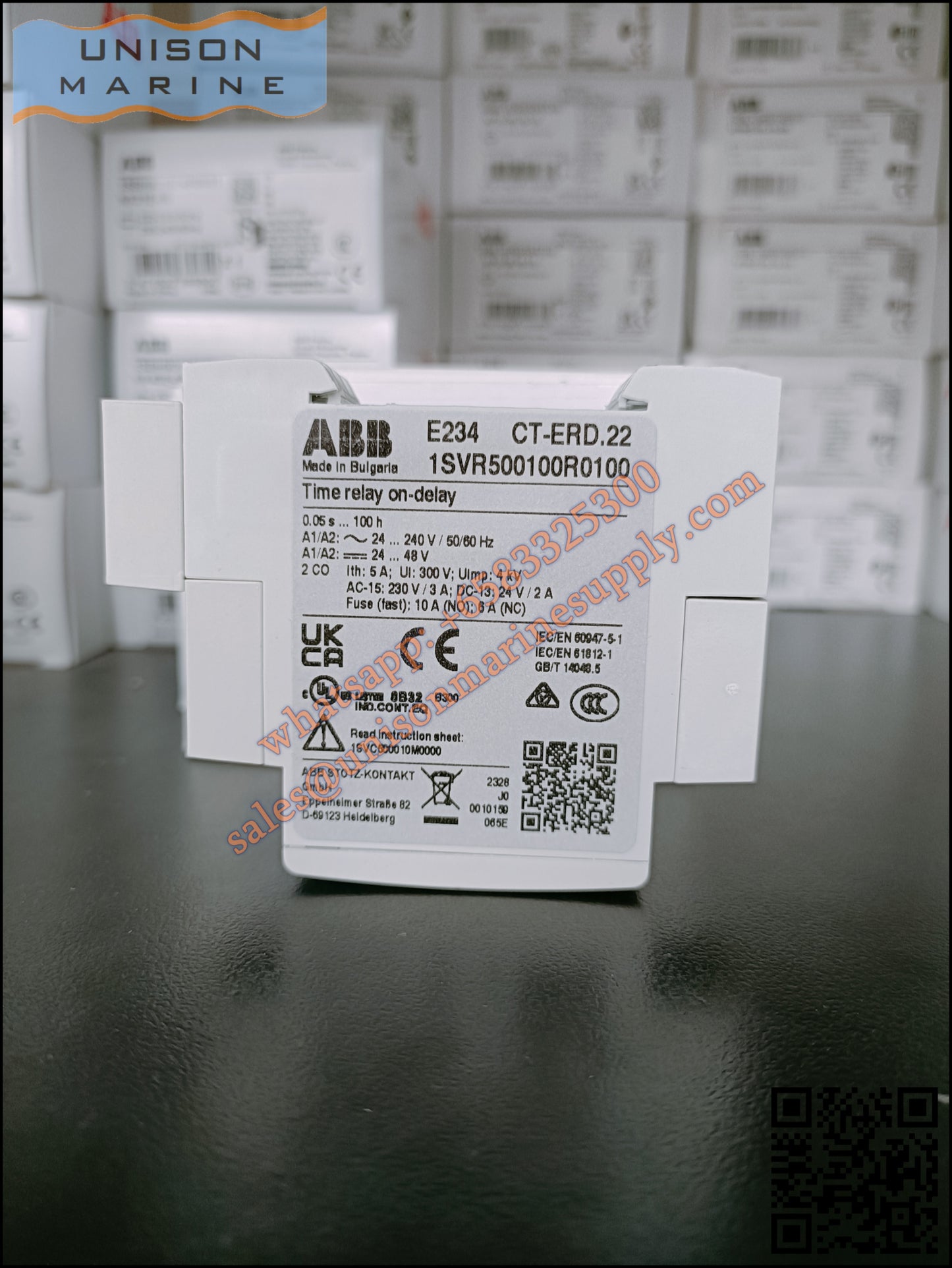 ABB Electronic Time Relay CT-ERD.22 24-48VDC/24-240VAC, 0.05s-100