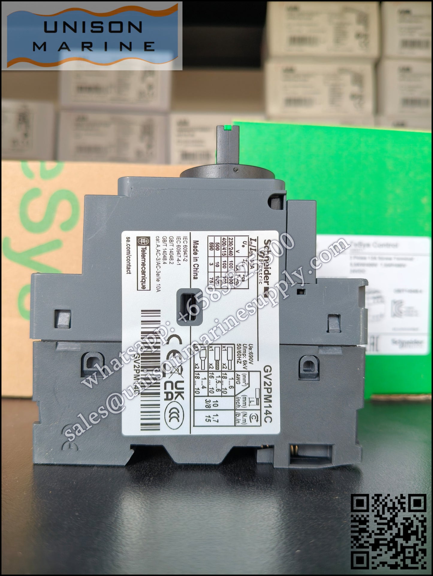 Schneider GV2 Motor circuit breaker: GV2PM14C, 3P 6-10 A