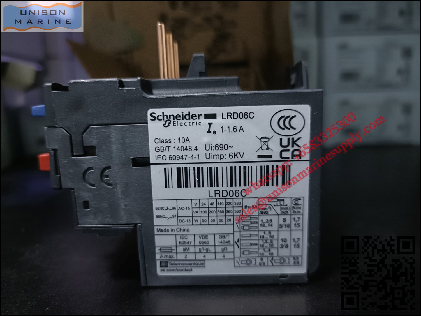 Schneider TeSys Deca Thermal overload relay: LRD06C, 1 to 1.6A