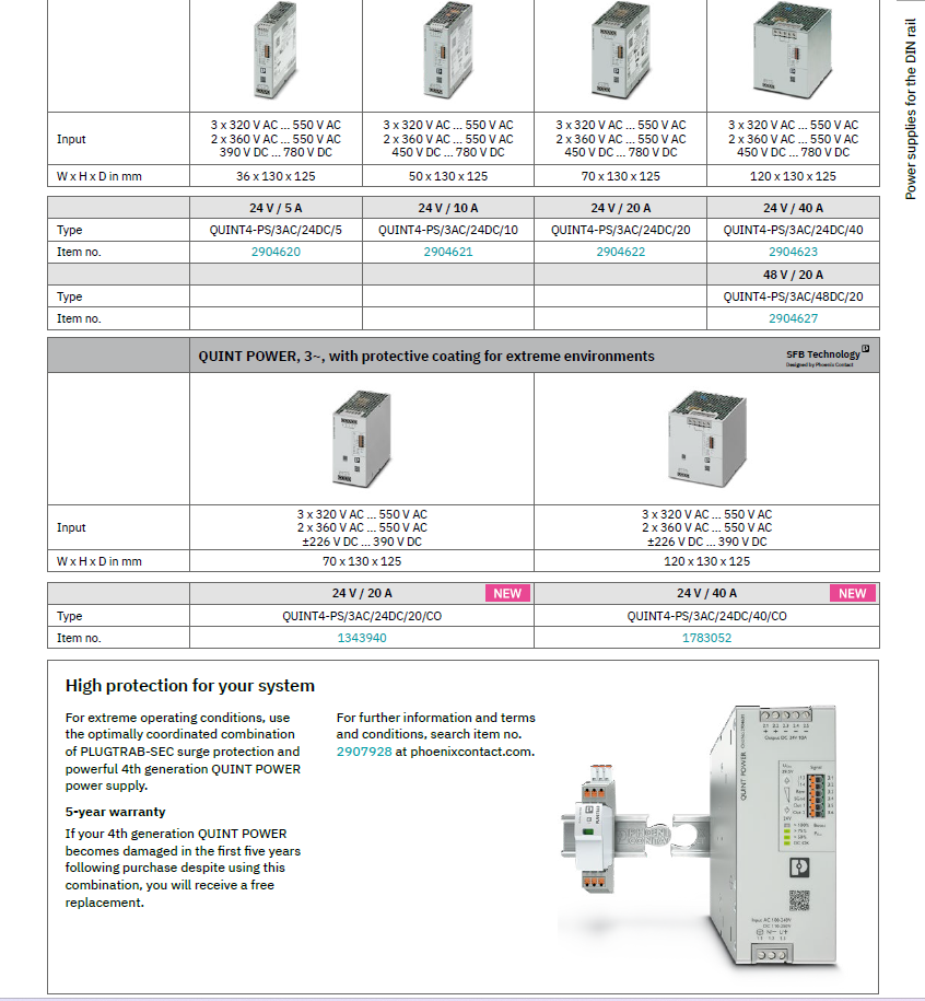 Phoenix Contact DIN Rail Power Supply：STEP-PS/ 1AC/24DC/2.5,2868651