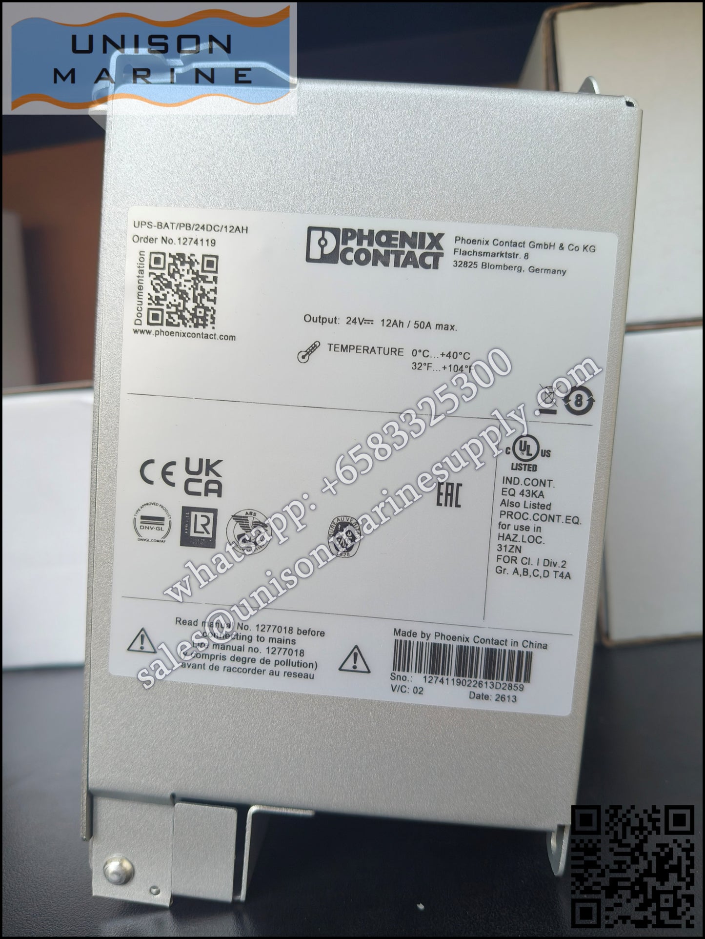 Phoenix Contact Battery module：UPS-BAT/PB/24DC/12AH,1274119