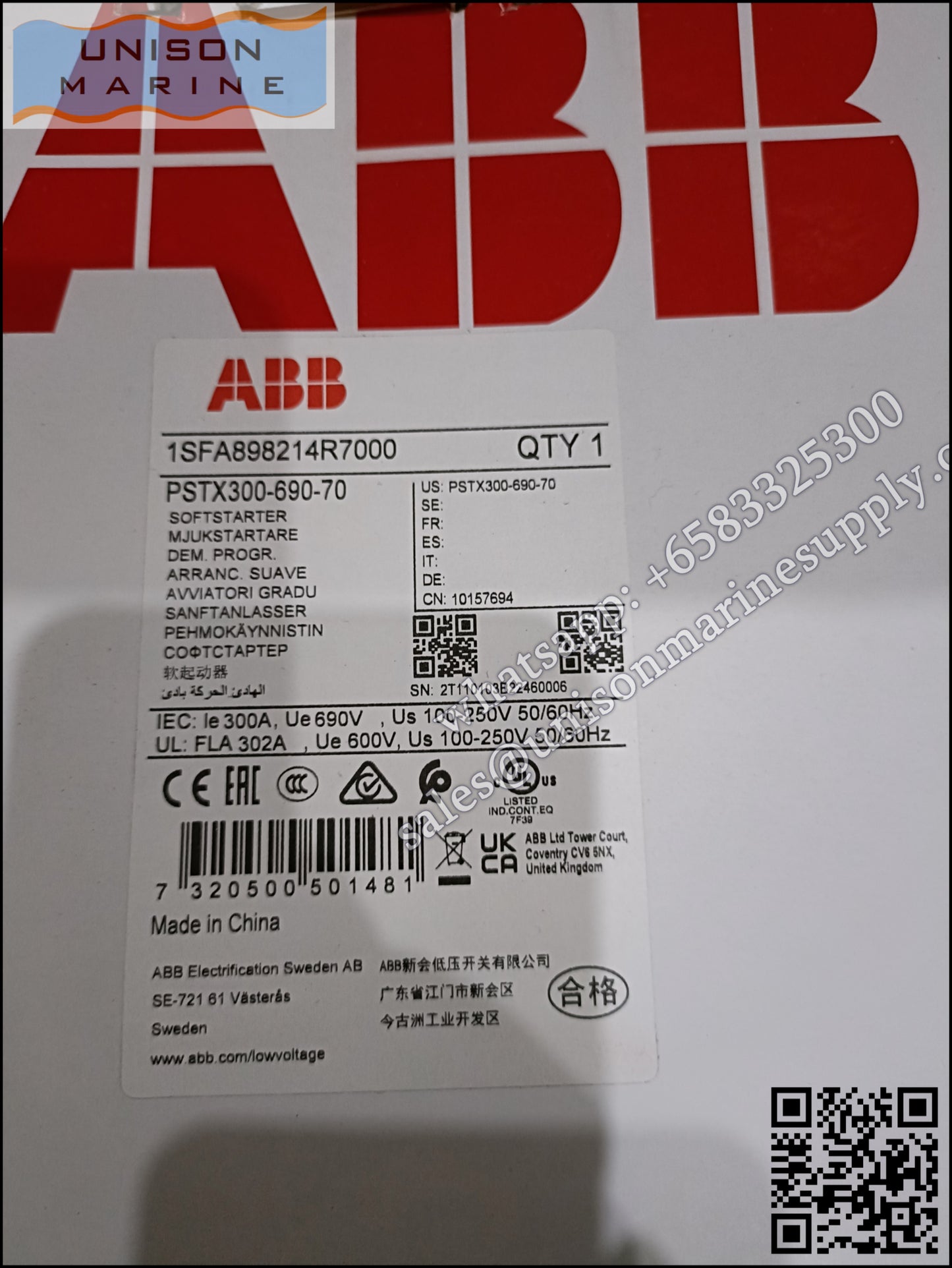 ABB Softstarter PSTX300-690-70, 1SFA898214R7000