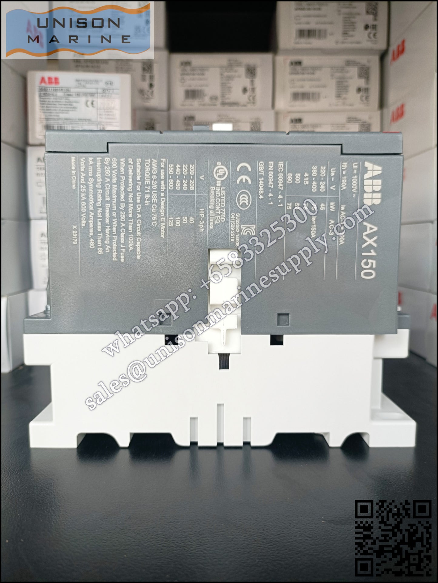 ABB Magnetic Contactors AX Series : AX150-30-11-86*400-415V50Hz/415-440V60Hz,1SFL991074R8611