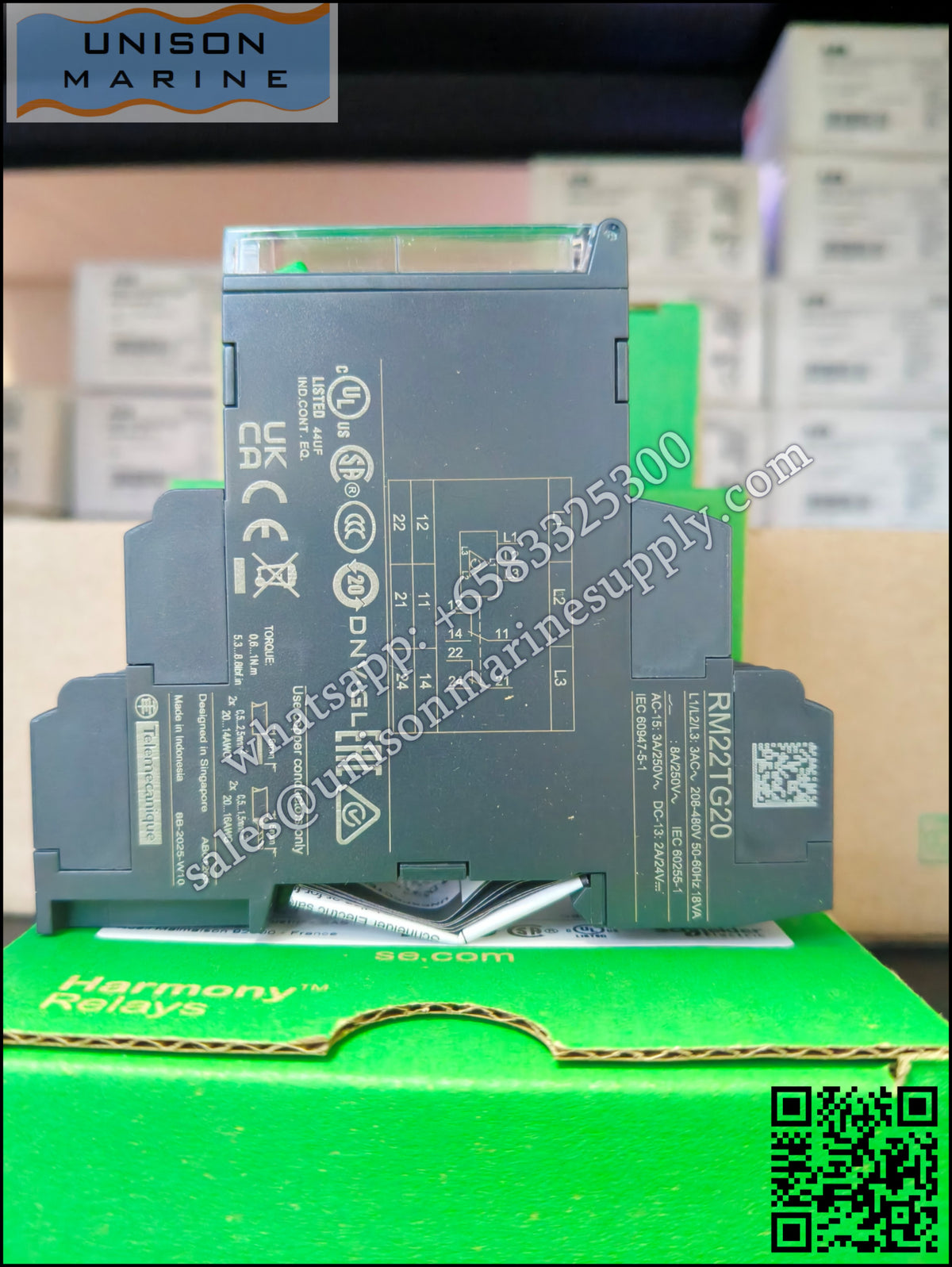 Schneider Phase Monitoring Relays: RM22TG20, supply control relay, 8A, 2 CO, 183-528VAC