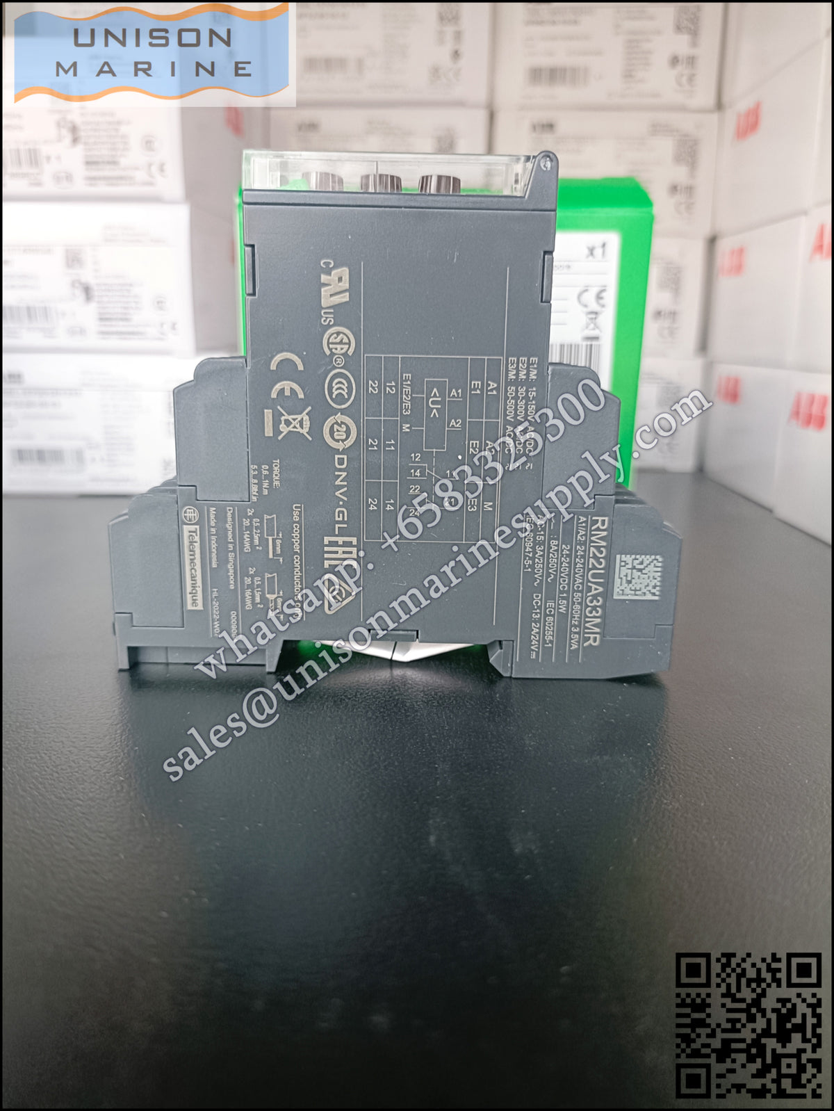 Schneider Harmony Control Relays: RM22UA33MR, undervoltage detection, 8A, 2 CO, 15-500V AC DC, 24-240VAC/DC