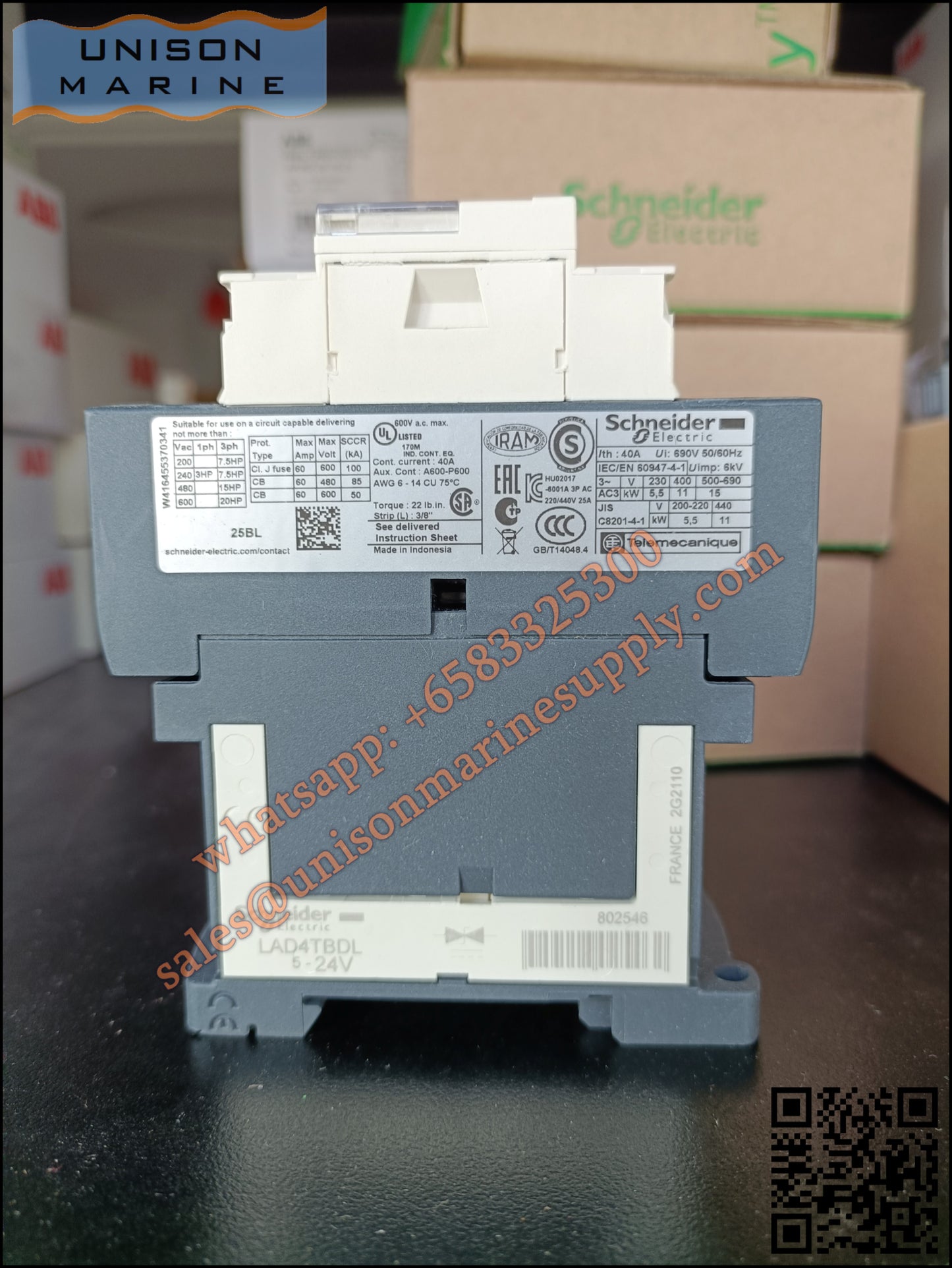 Schneider TeSys Deca Contactors : LC1D25BL