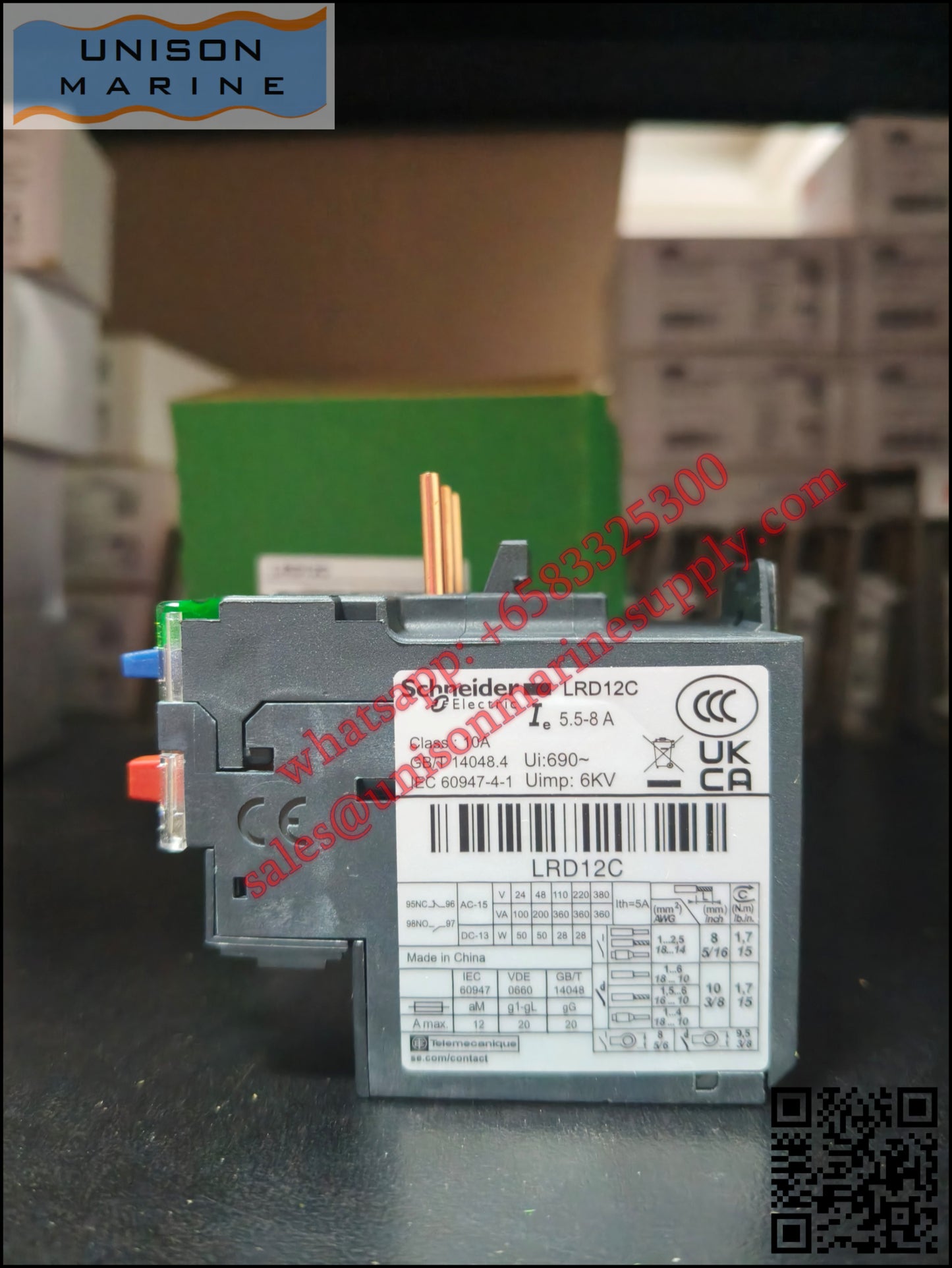 Schneider TeSys Deca Thermal overload relay: LRD12C, 5.5 to 8A