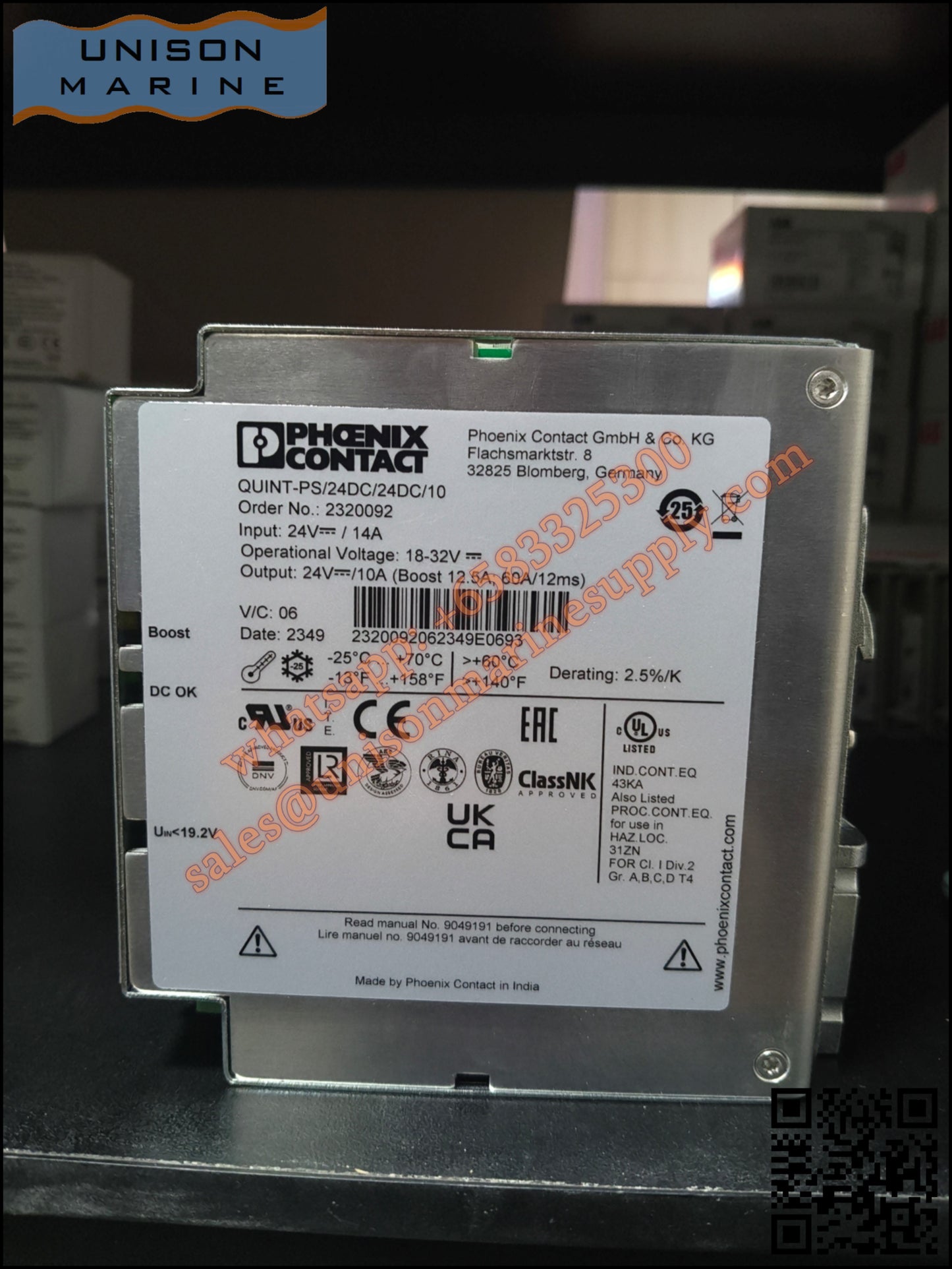 Phoenix Contact DIN Rail Power Supply：QUINT-PS/24DC/24DC/10, 2320092
