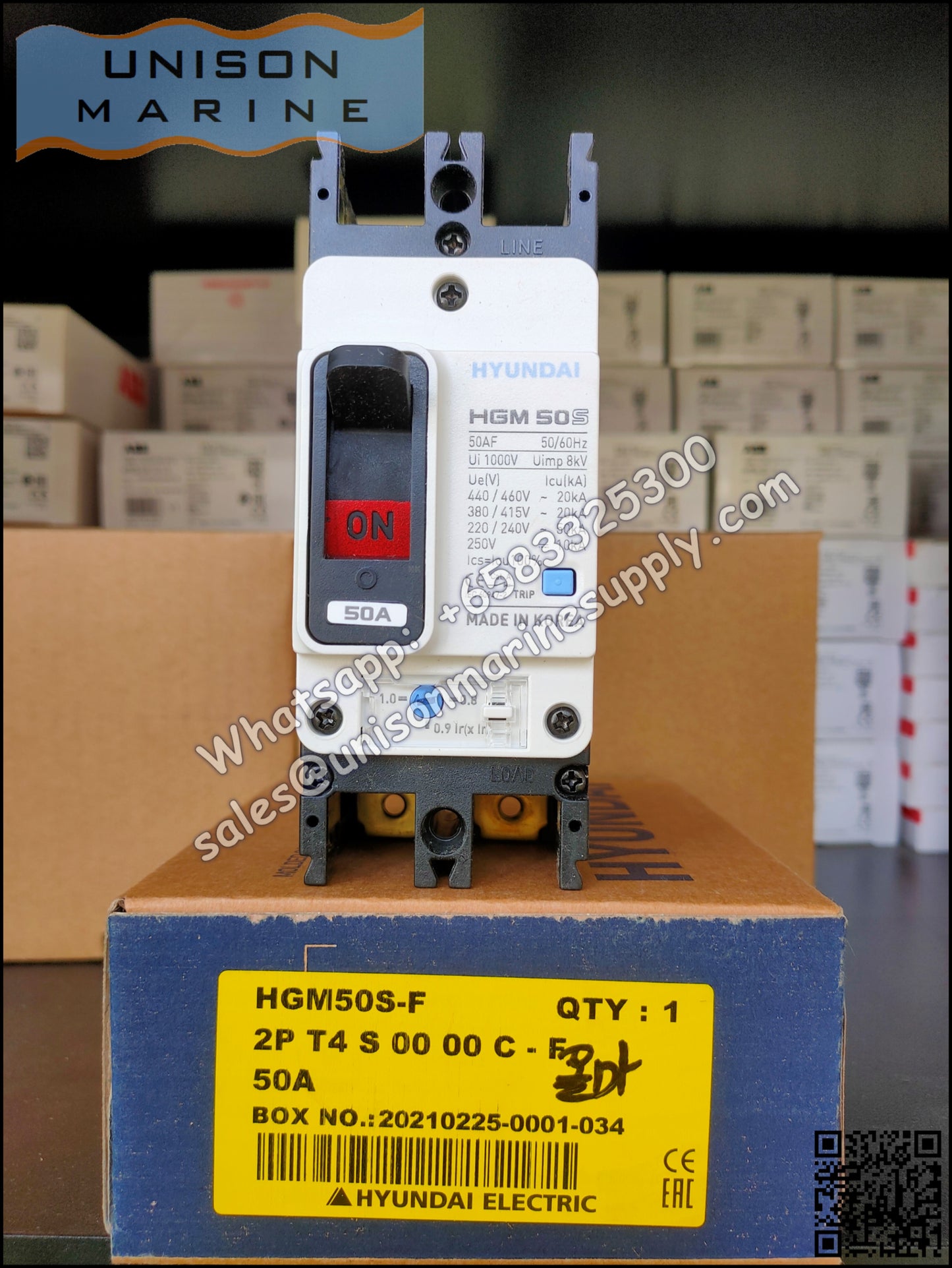 Hyundai Marine Circuit Breaker (MCCB) - HGM50S 2P Fixed / Plug-in Type