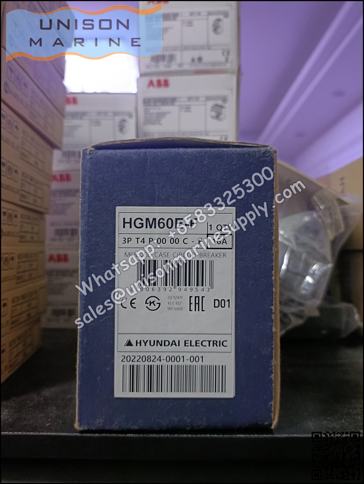 Hyundai Marine Circuit Breaker (MCCB) - HGM60E 3P Fixed / Plug-in Type