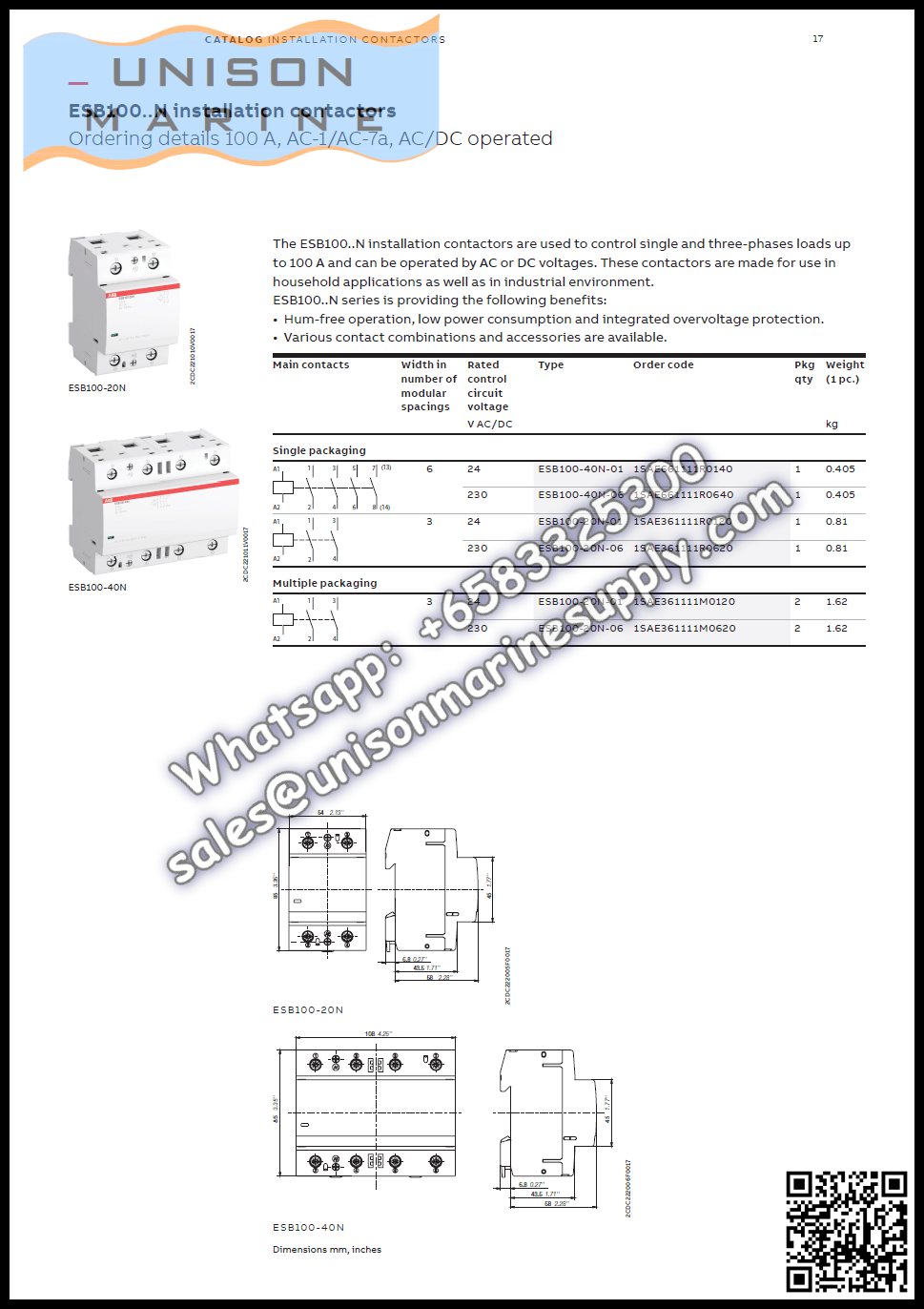 ABB Installation contactors ESB Series ESB16-11N