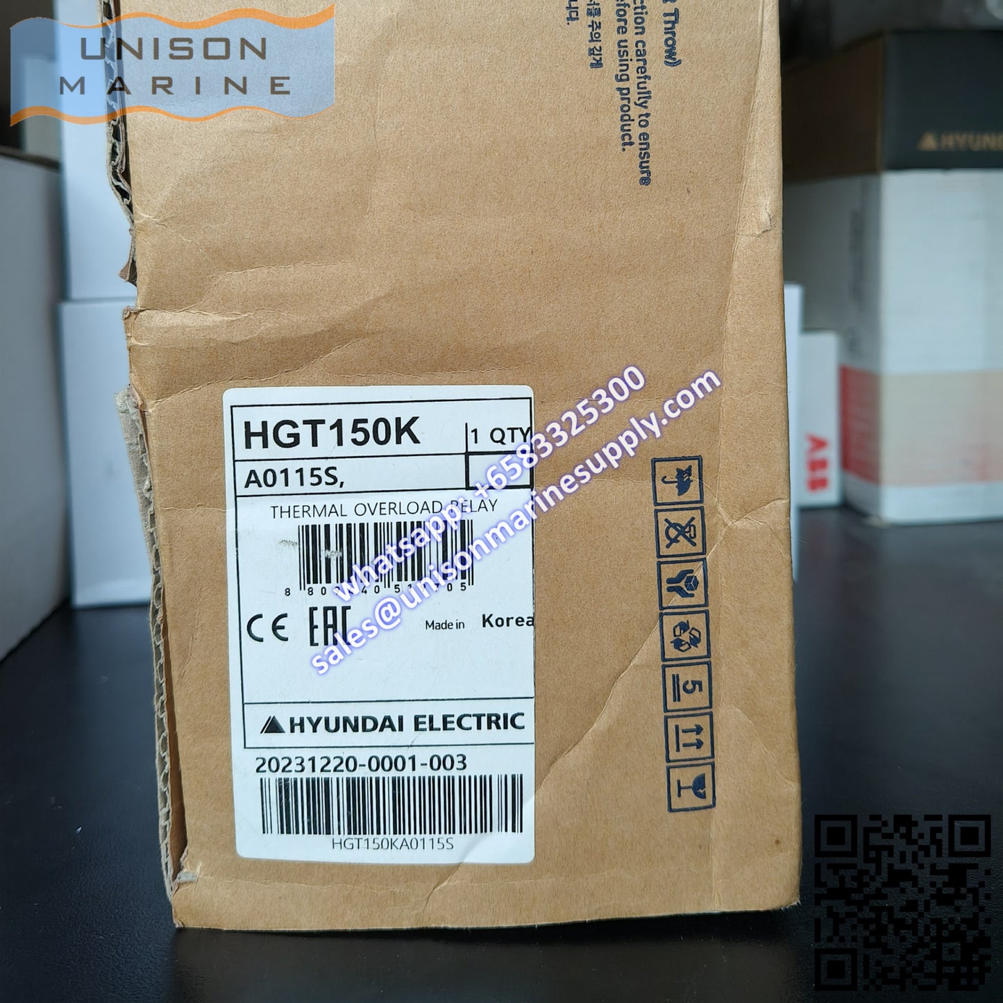 Hyundai Marine Thermal Overload Relay (TOR) HGT150K A0115S