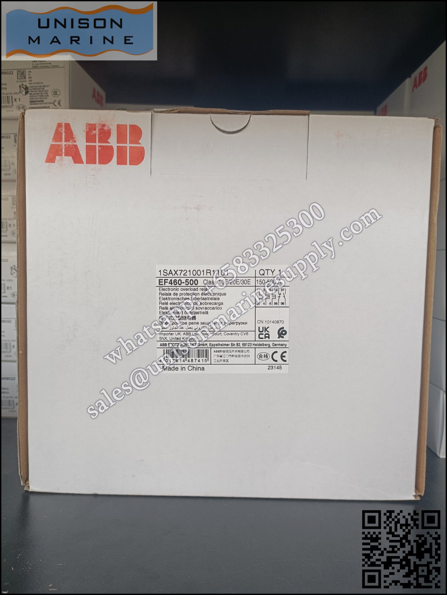 ABB electronic overload relays:EF460-500（150...500A）,1SAX721001R1101
