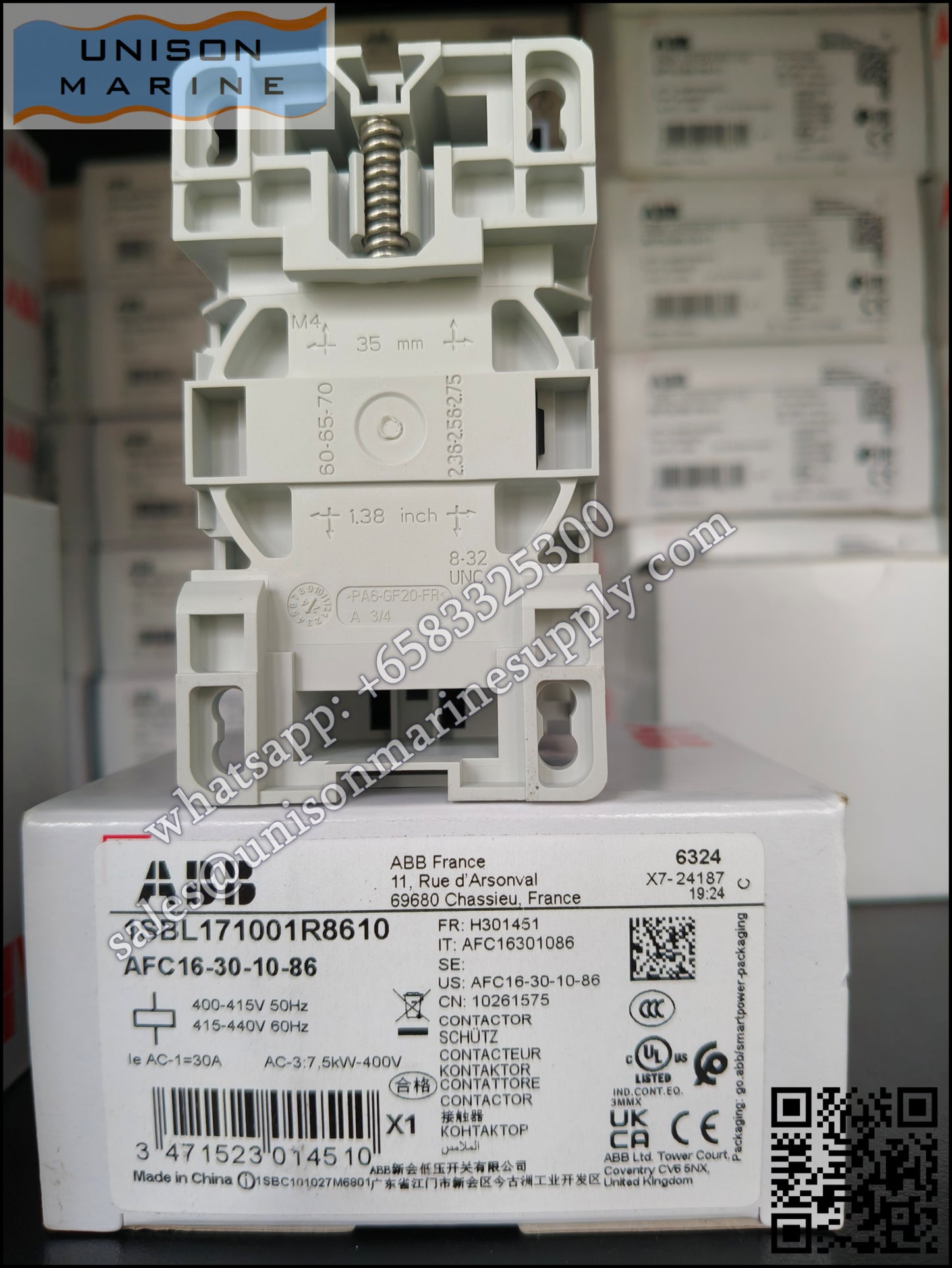 ABB Magnetic Contactors AF Series : AFC16-30-10-86*400-415V50Hz/415-440V60Hz,1SBL171001R8610