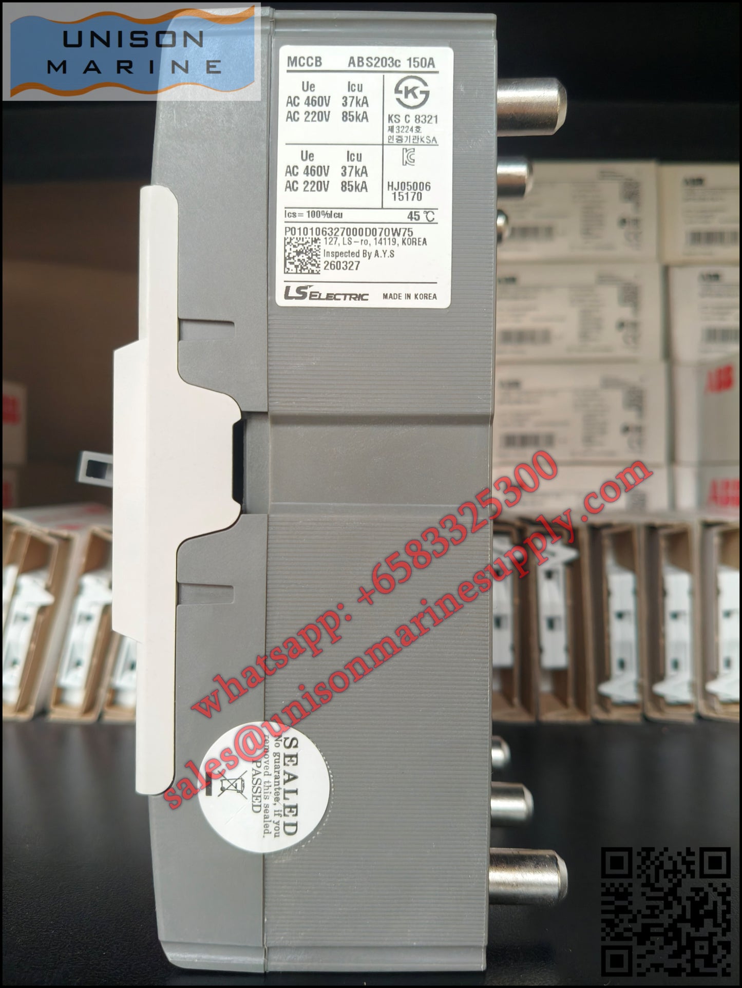 LS Metasol marine circuit breaker- ABS203C 3P 150A Fixed / Plug-in Type