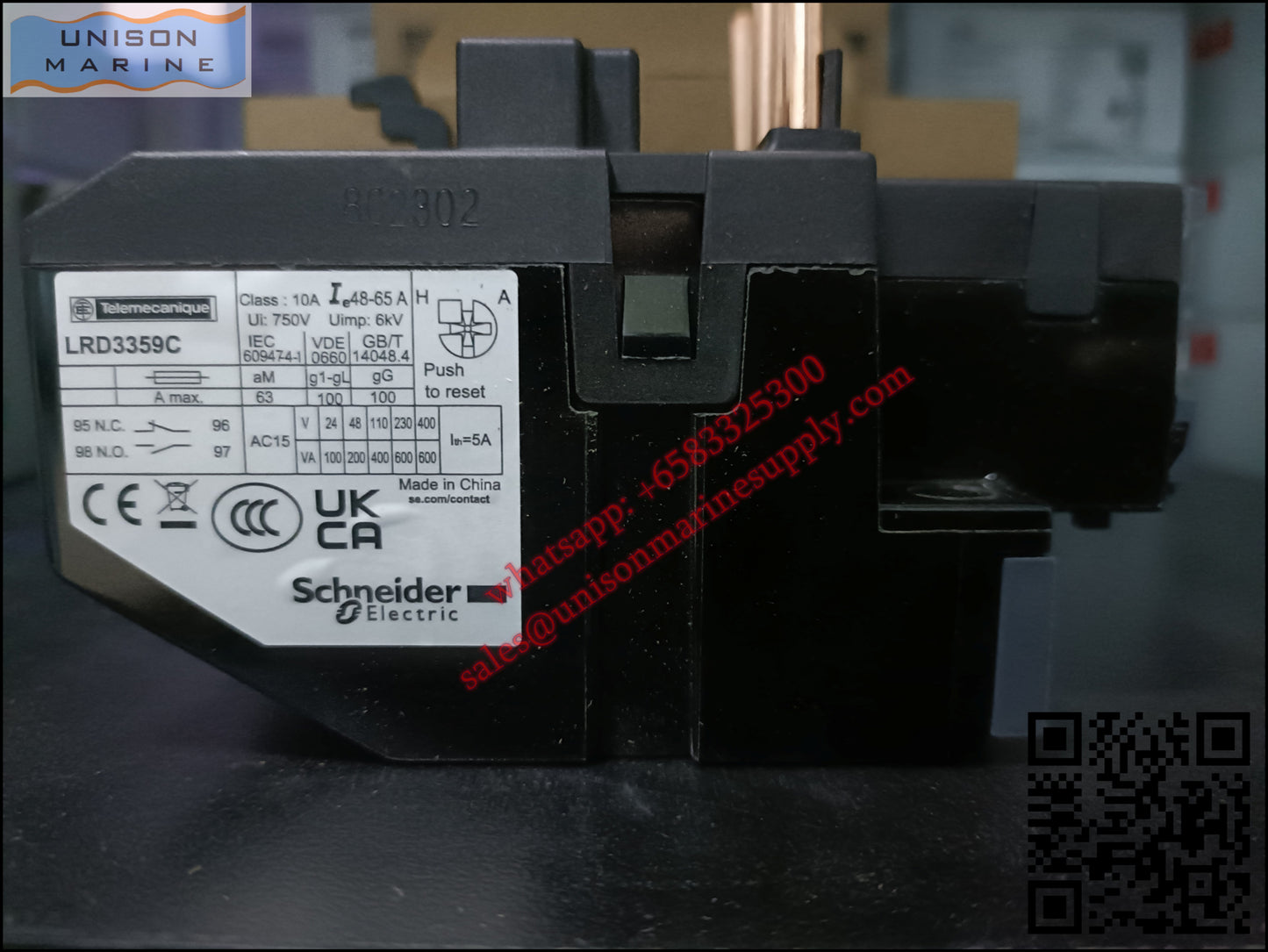Schneider TeSys Deca Thermal overload relay: LRD3359C, 48 to 65A