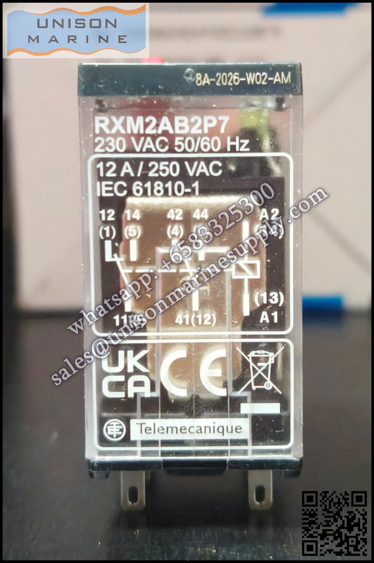 Schneider Harmony Timer Relays:RXM2AB2P7, 4C/O 230Vac