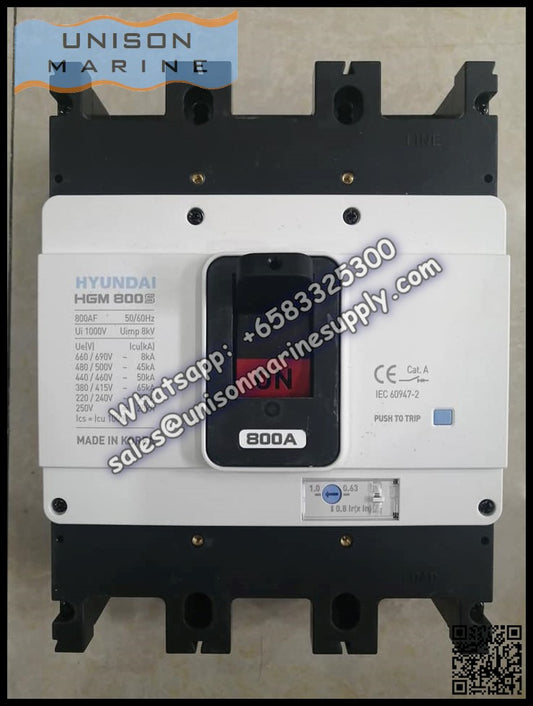 Hyundai Marine Circuit Breaker (MCCB) - HGM800S 3P Fixed / Plug-in Type