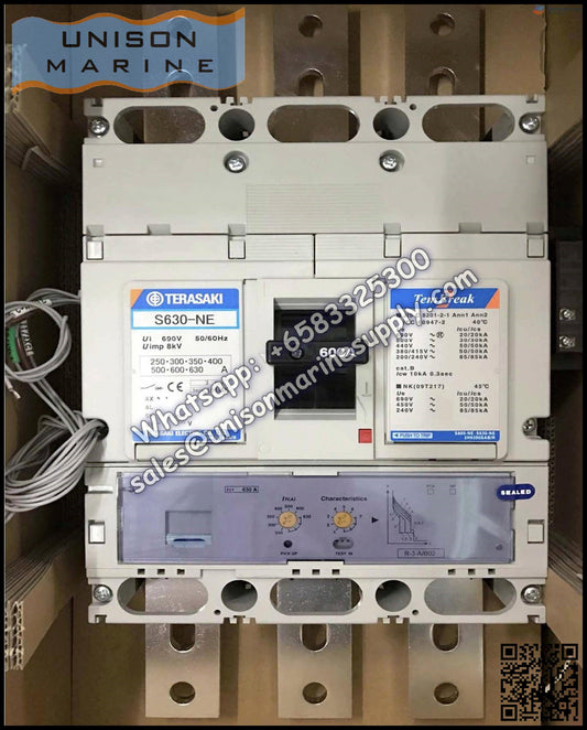 TRASAKI Marine Circuit Breaker (MCCB): S630-NE 630A 3P Fixed / Plug-in Type