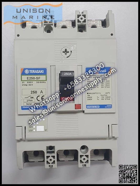 TRASAKI Marine Circuit Breaker (MCCB): E250-SF 3P Fixed / Plug-in Type