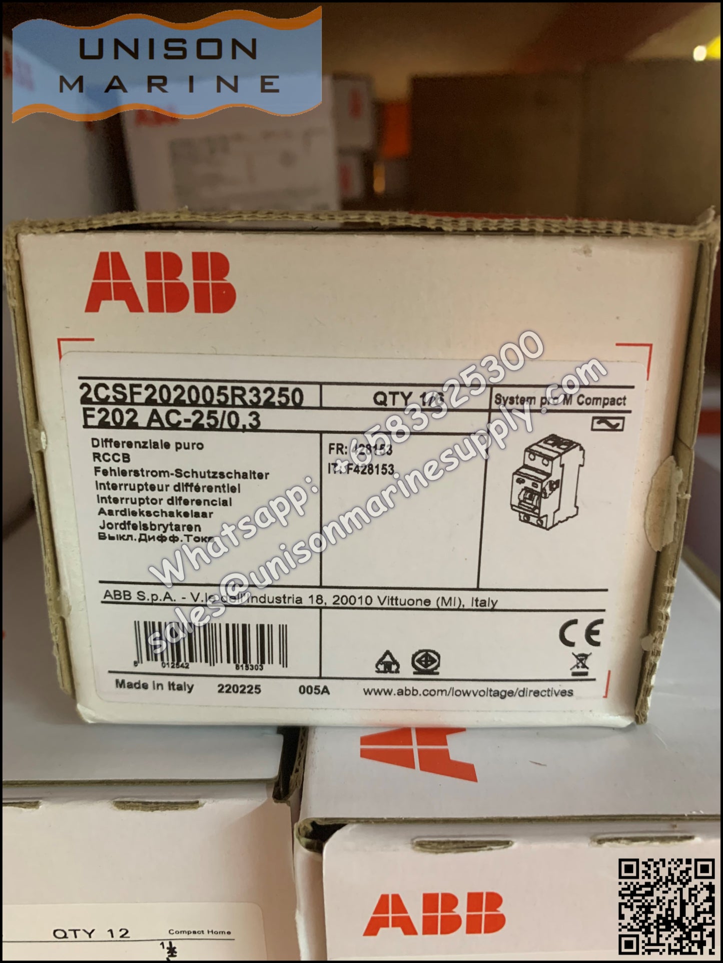 ABB Residual Current Circuit Breaker(RCCB) F202 AC-25/0.3 2CSF202001R3250