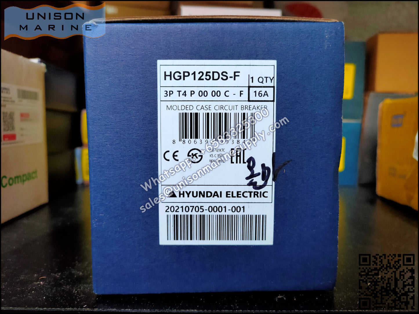 Hyundai Marine Circuit Breaker (MCCB) - HGP125DS 3P Fixed / Plug-in Type