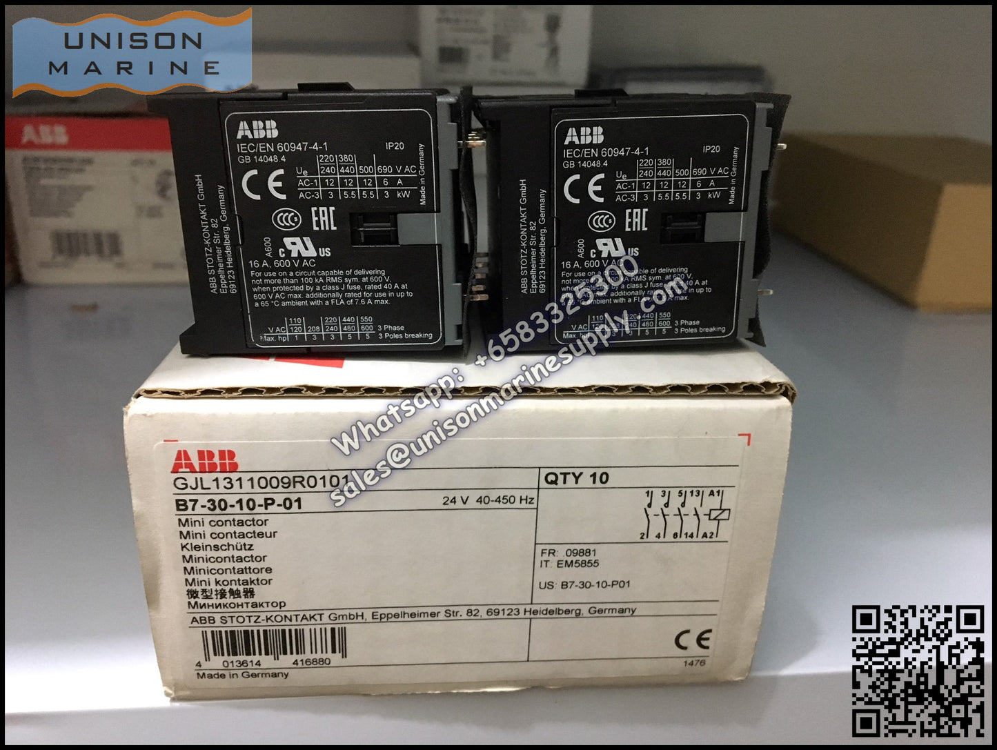 ABB B6, B7 series mini contactors: B7-30-10-P