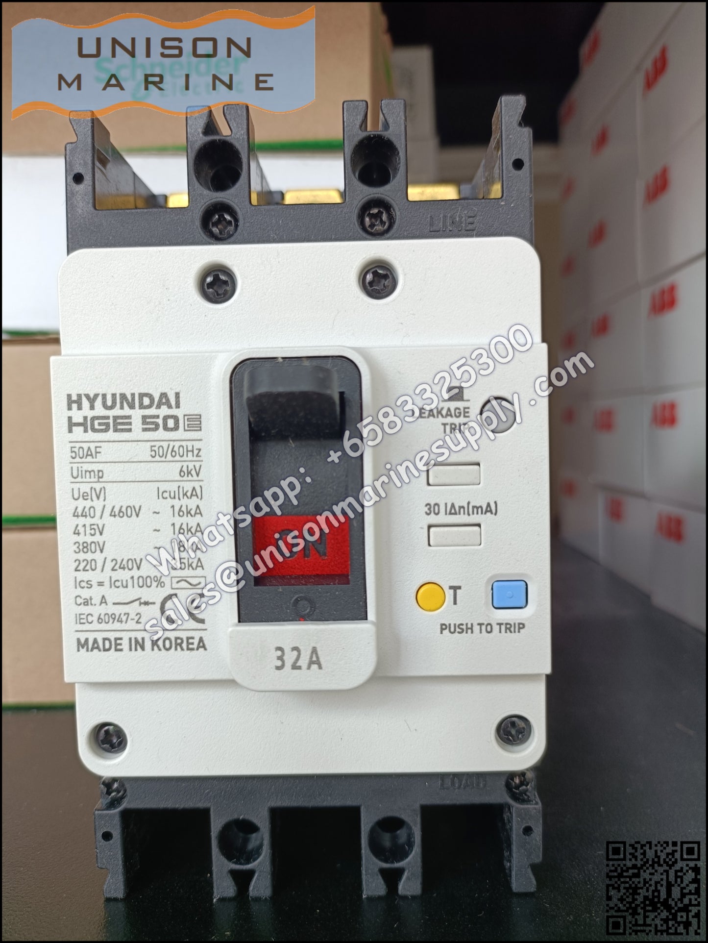 Hyundai Marine Circuit Breaker (MCCB) - HGM50E 3P Fixed / Plug-in Type