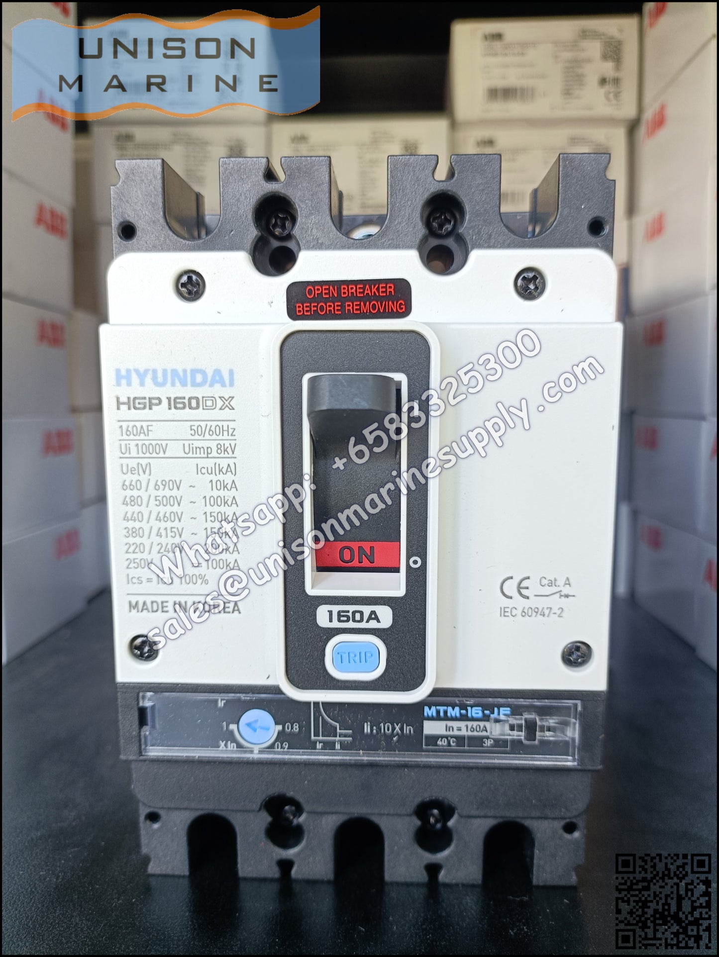 Hyundai Marine Circuit Breaker (MCCB) - HGP160DX 3P Fixed / Plug-in Type