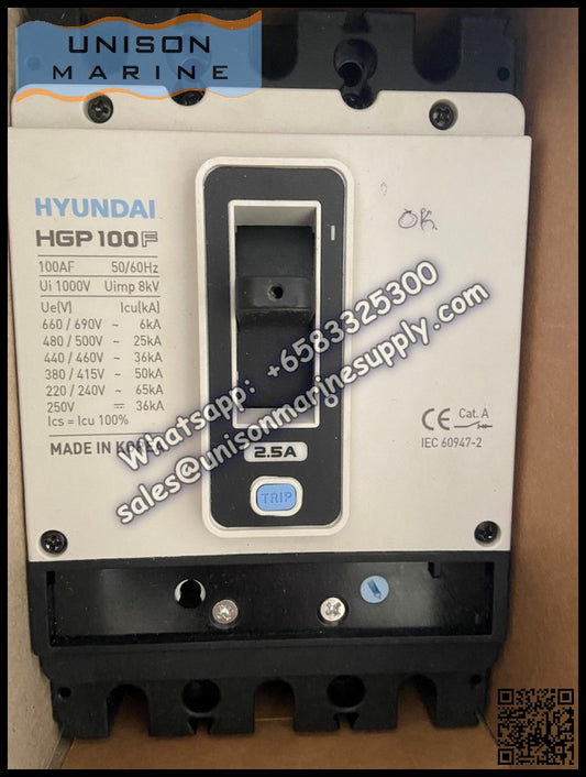 Hyundai Marine Circuit Breaker (MCCB) - HGP100F 3P Fixed / Plug-in Type