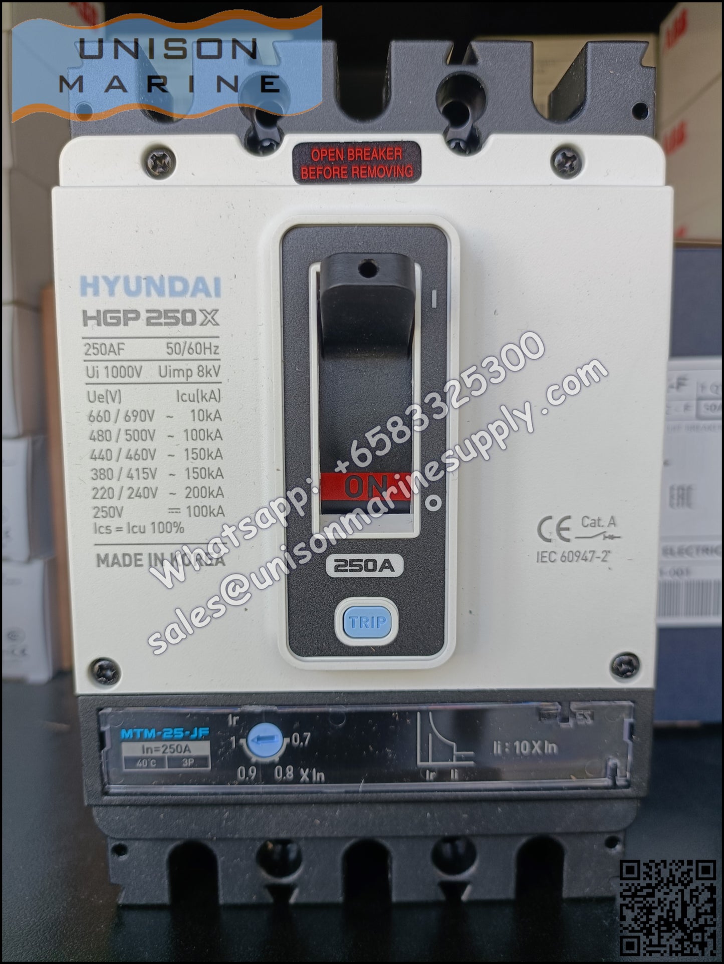 Hyundai Marine Circuit Breaker (MCCB) - HGP250X 3P Fixed / Plug-in Type