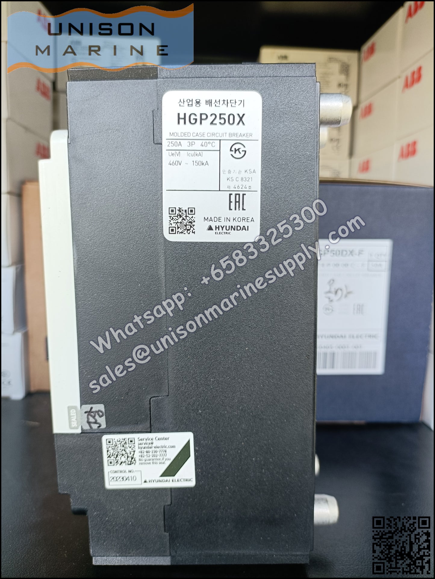 Hyundai Marine Circuit Breaker (MCCB) - HGP250X 3P Fixed / Plug-in Type