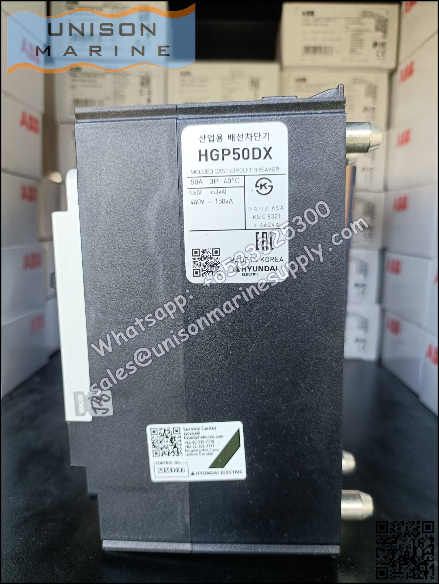 Hyundai Marine Circuit Breaker (MCCB) - HGP50DX 3P Fixed / Plug-in Type