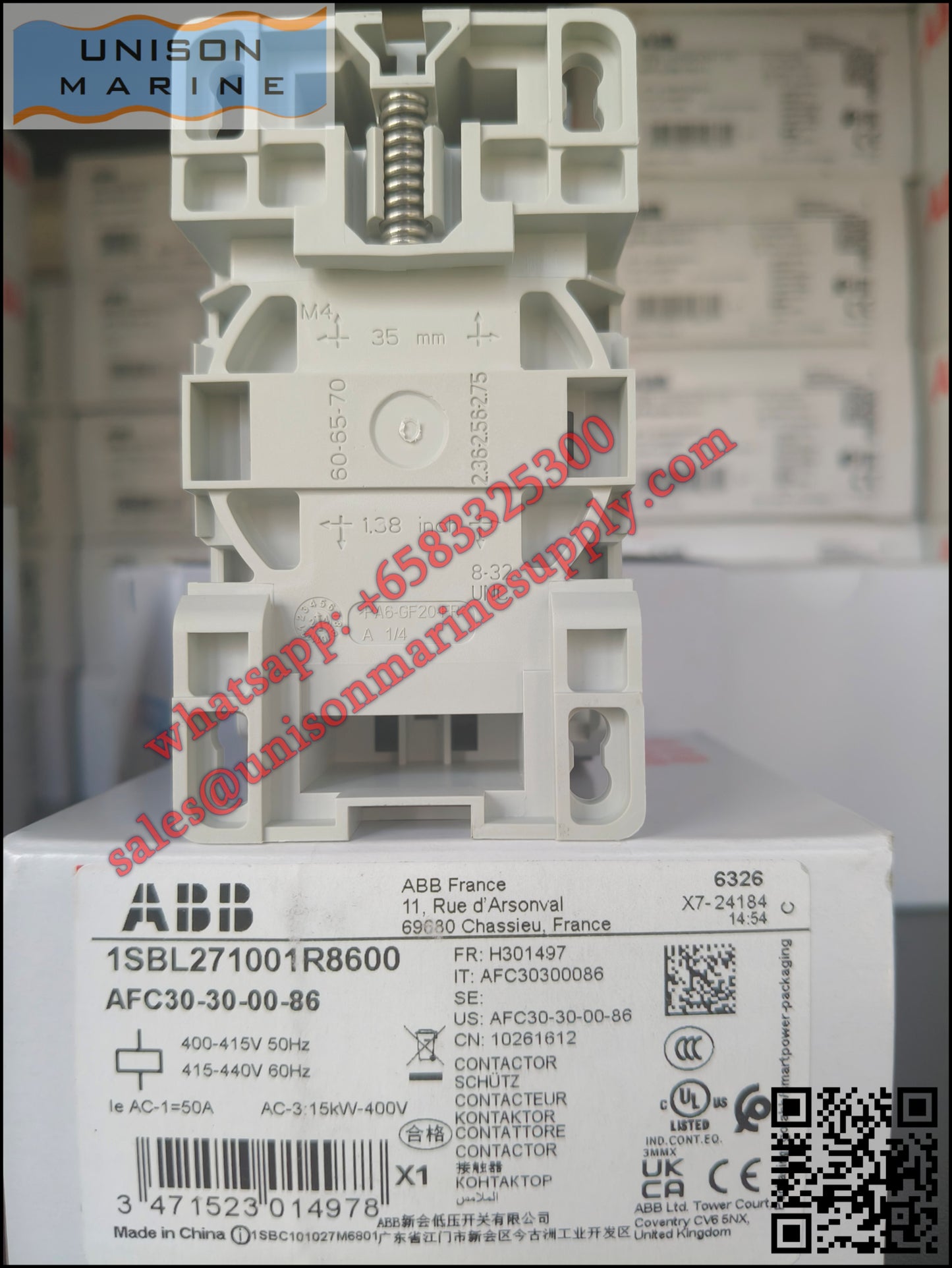 ABB Magnetic Contactors AF Series : AFC30-30-10-86*400-415V50Hz/415-440V60Hz,1SBL271001R8600