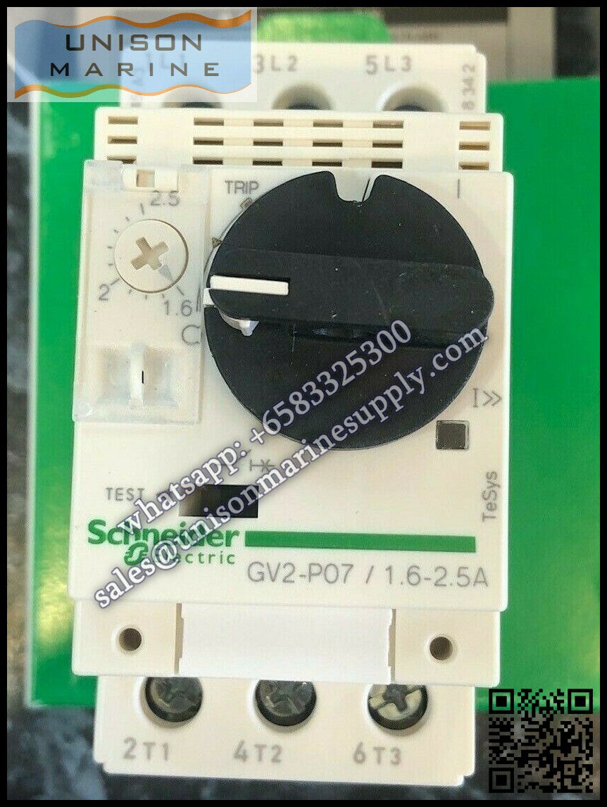 Schneider GV2 Motor circuit breaker: GV2P07, 1.6 to 2.5A thermal magnetic