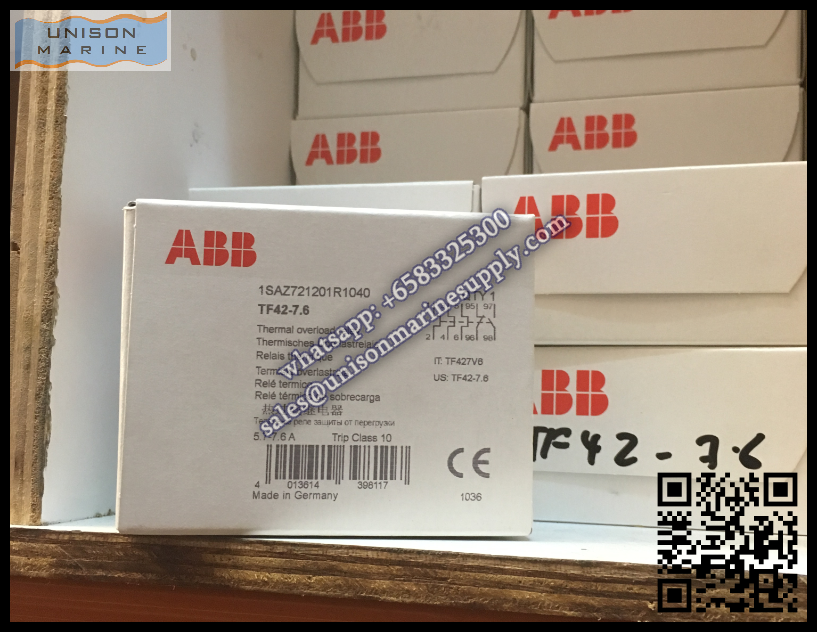 ABB Thermal Overload Relay 1 NO/1 NC:TF42-7.6（5.7...7.6A）,1SAZ721201R1040