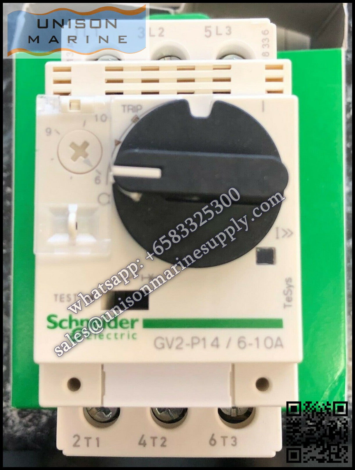 Schneider GV2 Motor circuit breaker: GV2P14, 6 to 10A thermal magnetic