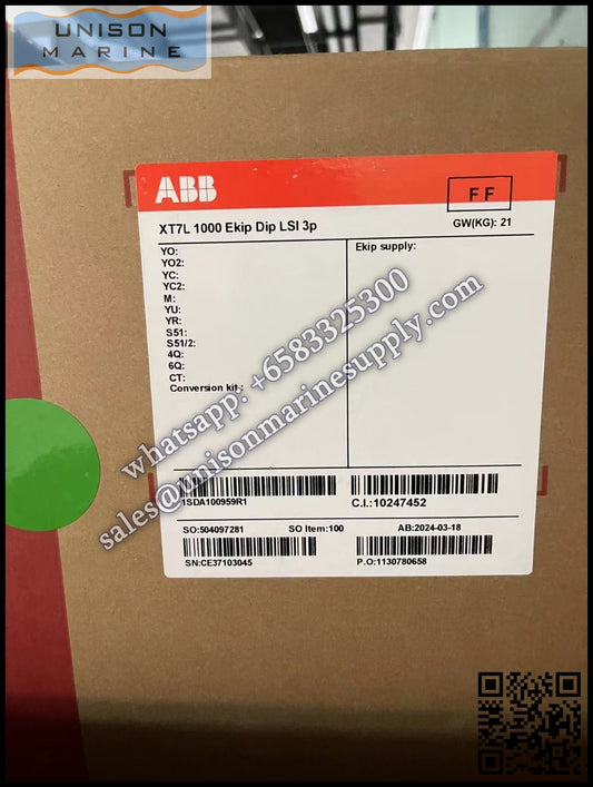 ABB Circuit Breaker(MCCB) :XT7L 1000 Ekip Dip LSI In=1000A 3p F F,1SDA100959R1