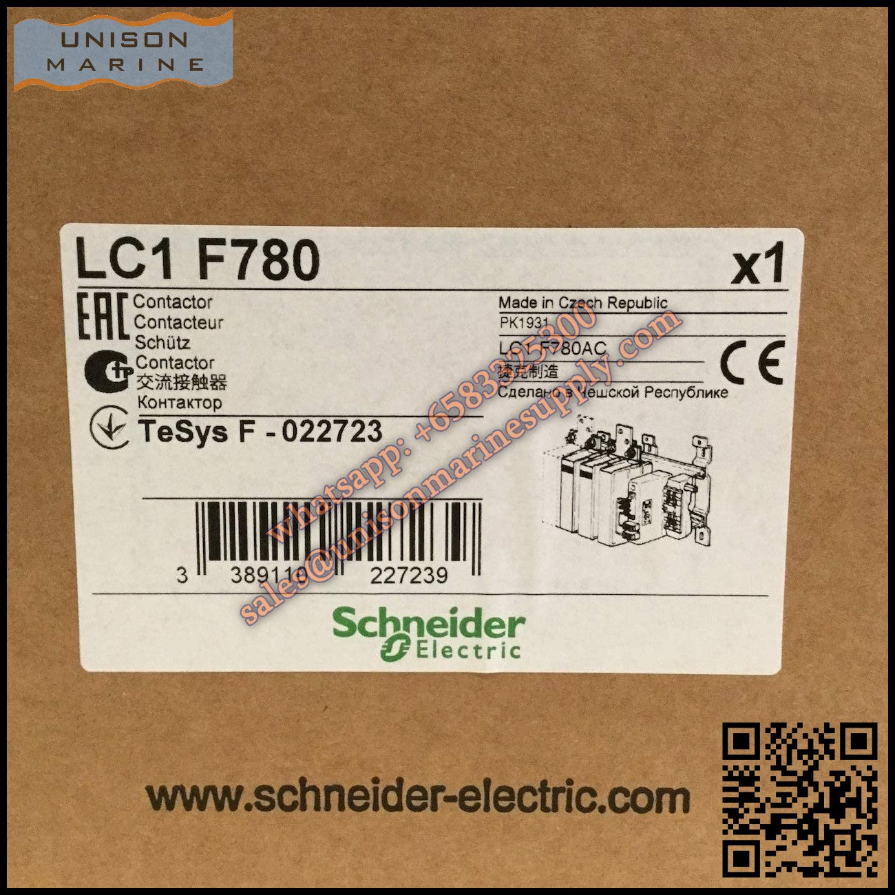 Schneider TeSys Deca Contactors : LC1F780M7