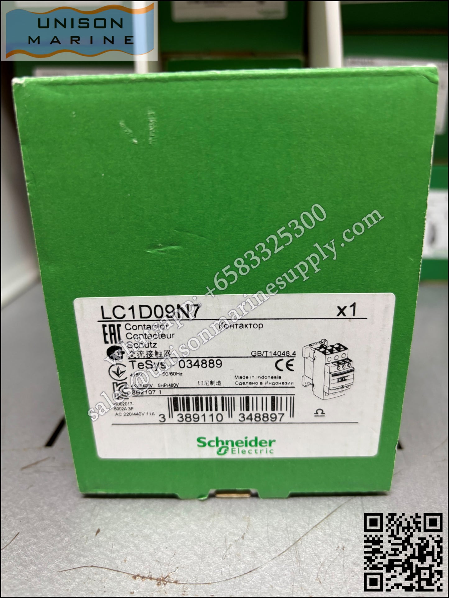 Schneider TeSys Deca Contactors : LC1D09N7, 9A 415VAC 50/60Hz coil