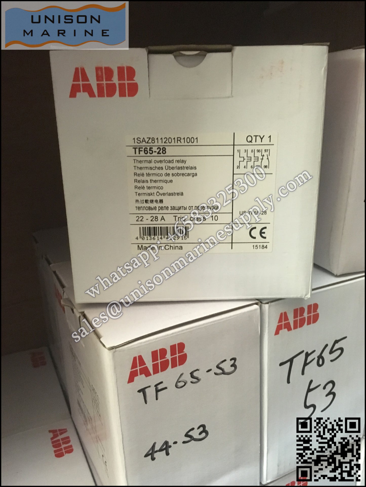 ABB Thermal Overload Relay 1 NO/1 NC:TF65-28（22...28A）,1SAZ811201R1001