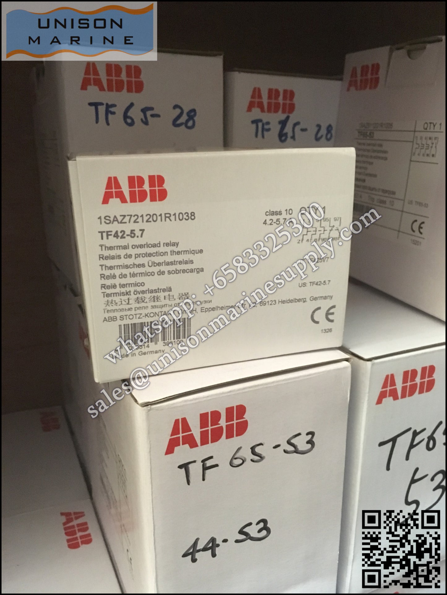 ABB Thermal Overload Relay 1 NO/1 NC:TF42-5.7（4.2...5.7A）,1SAZ721201R1038