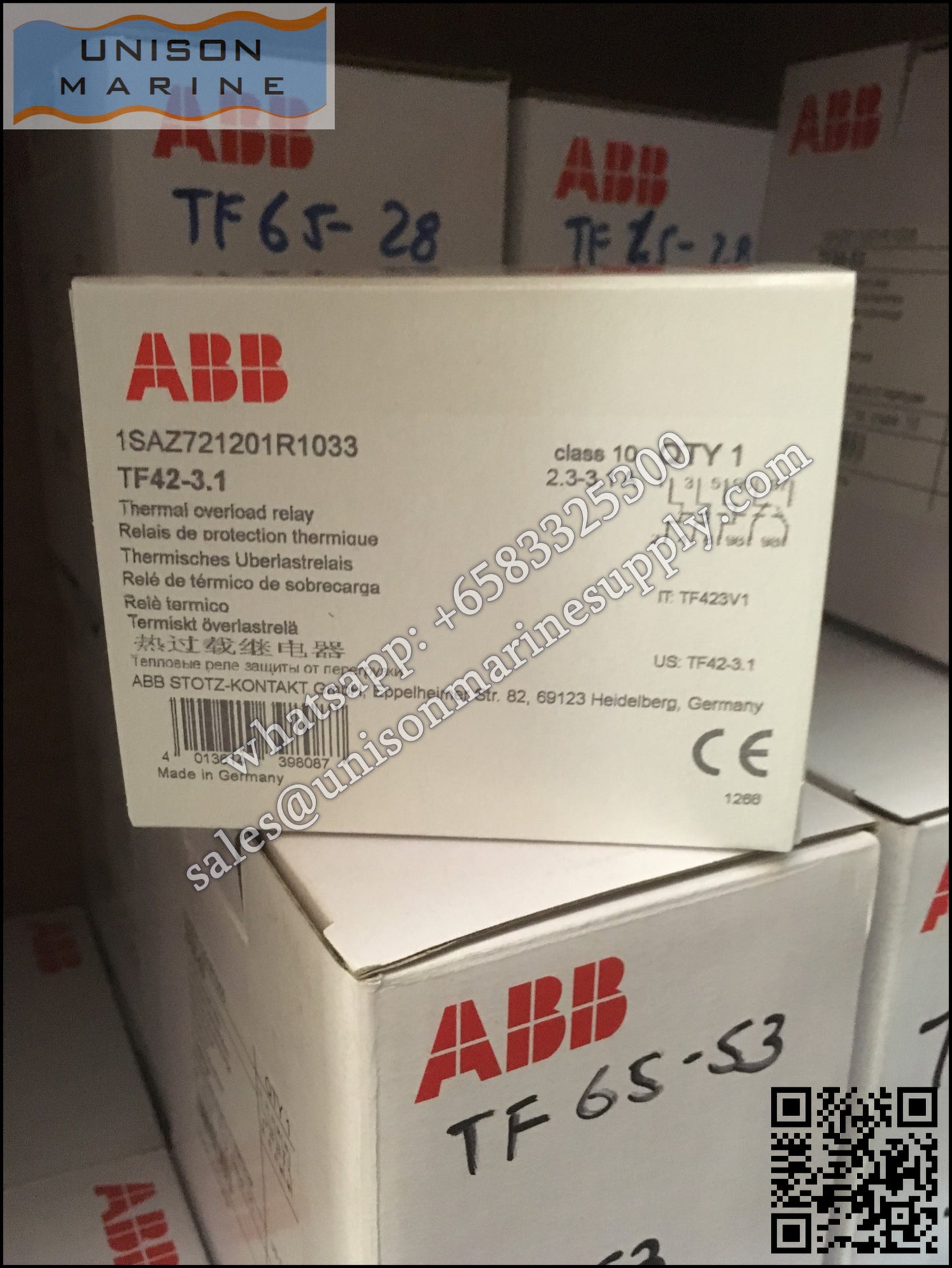 ABB Thermal Overload Relay 1 NO/1 NC:TF42-3.1（2.3... 3.1A）,1SAZ721201R1033