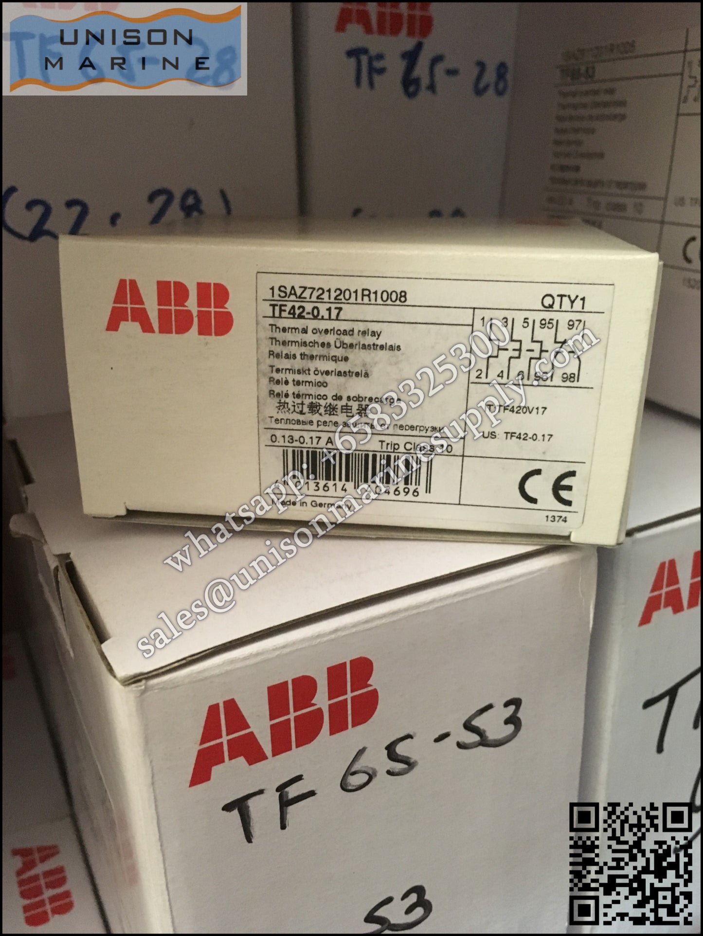 ABB Thermal Overload Relay 1 NO/1 NC:TF42-0.17 0.13 ... 0.17 A,1SAZ721201R1008