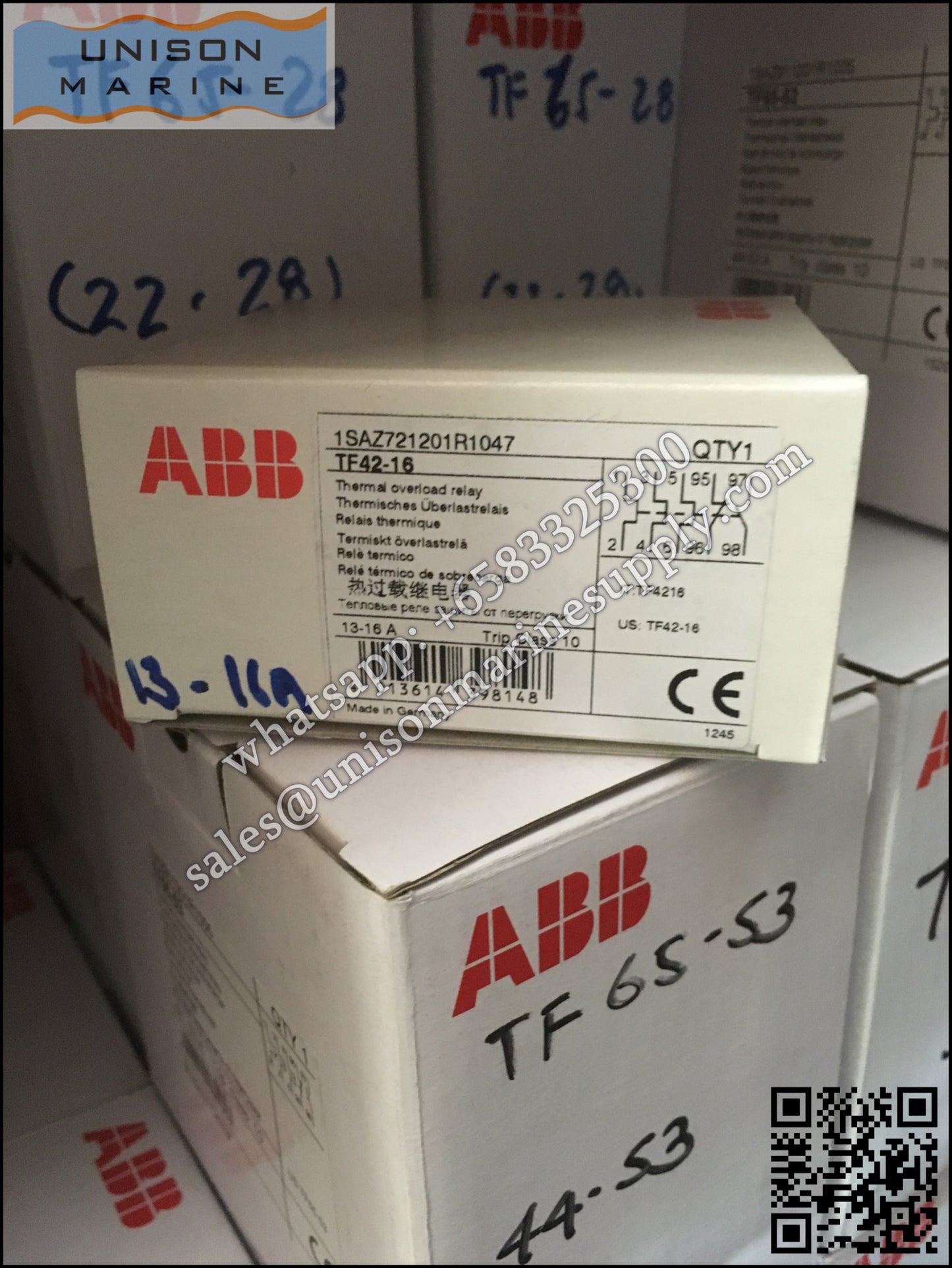 ABB Thermal Overload Relay 1 NO/1 NC:TF42-16（13...16A）,1SAZ721201R1047