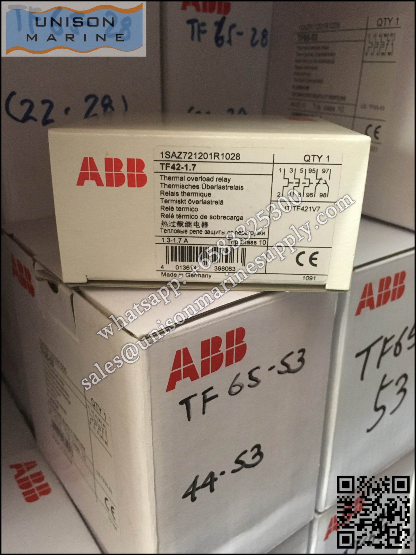 ABB Thermal Overload Relay 1 NO/1 NC:TF42-1.7（ 1.3...1.7A）,1SAZ721201R1028