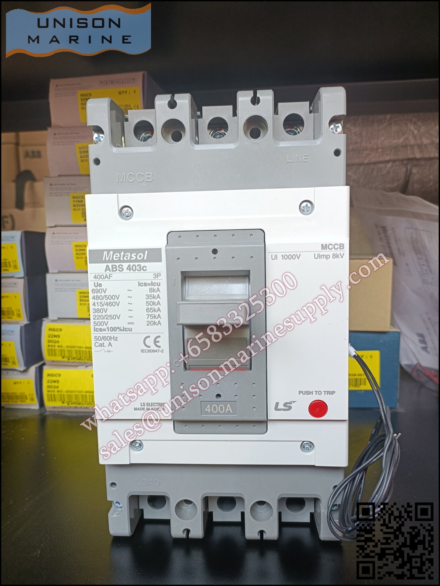 LS Metasol marine circuit breaker- ABS403C 3P 400A Fixed / Plug-in Type